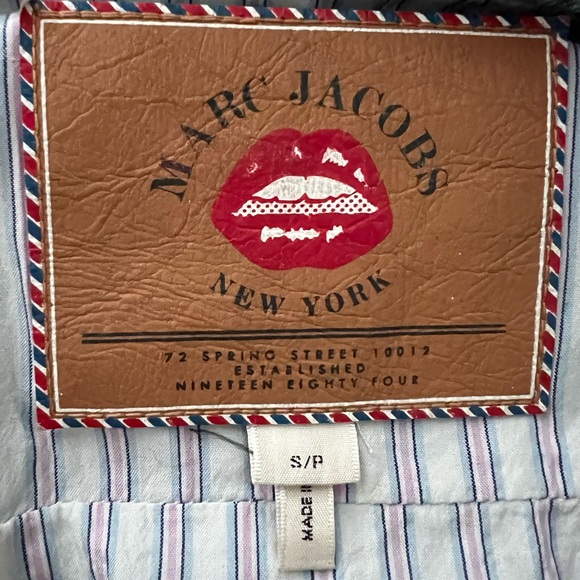 Marc Jacobs Stud Broderie Anglaise Daisy Embroidered Denim Jacket In Blue - Picture 7 of 13